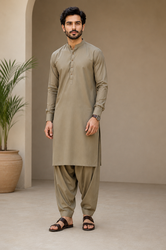Men's Dark Brown Unstitched Lawrner Cepure Wash & Wear Suit