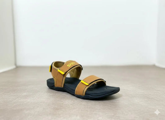 Men's Mustard Fabric Fancy Sandals Casual Formal Strap Sandals